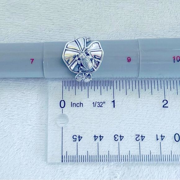 Frog On Lily Pad KC Studio 2011 Barry Kieselstein Cord Sterling Silver Ring - Picture 14 of 15